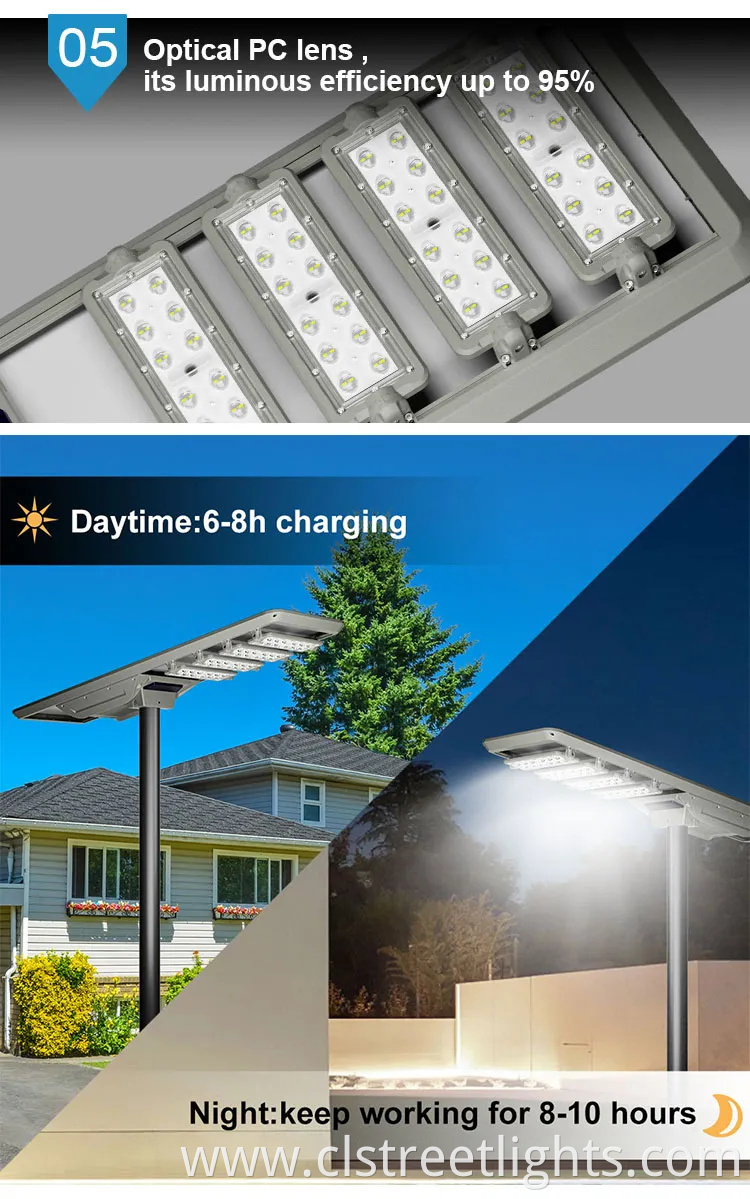 All in One Outdoor Products Road Flood Lighting Energy Saving Lamp Panel Rechargeable Battery Garden Wall Waterproof IP65 LED Solar Street Light